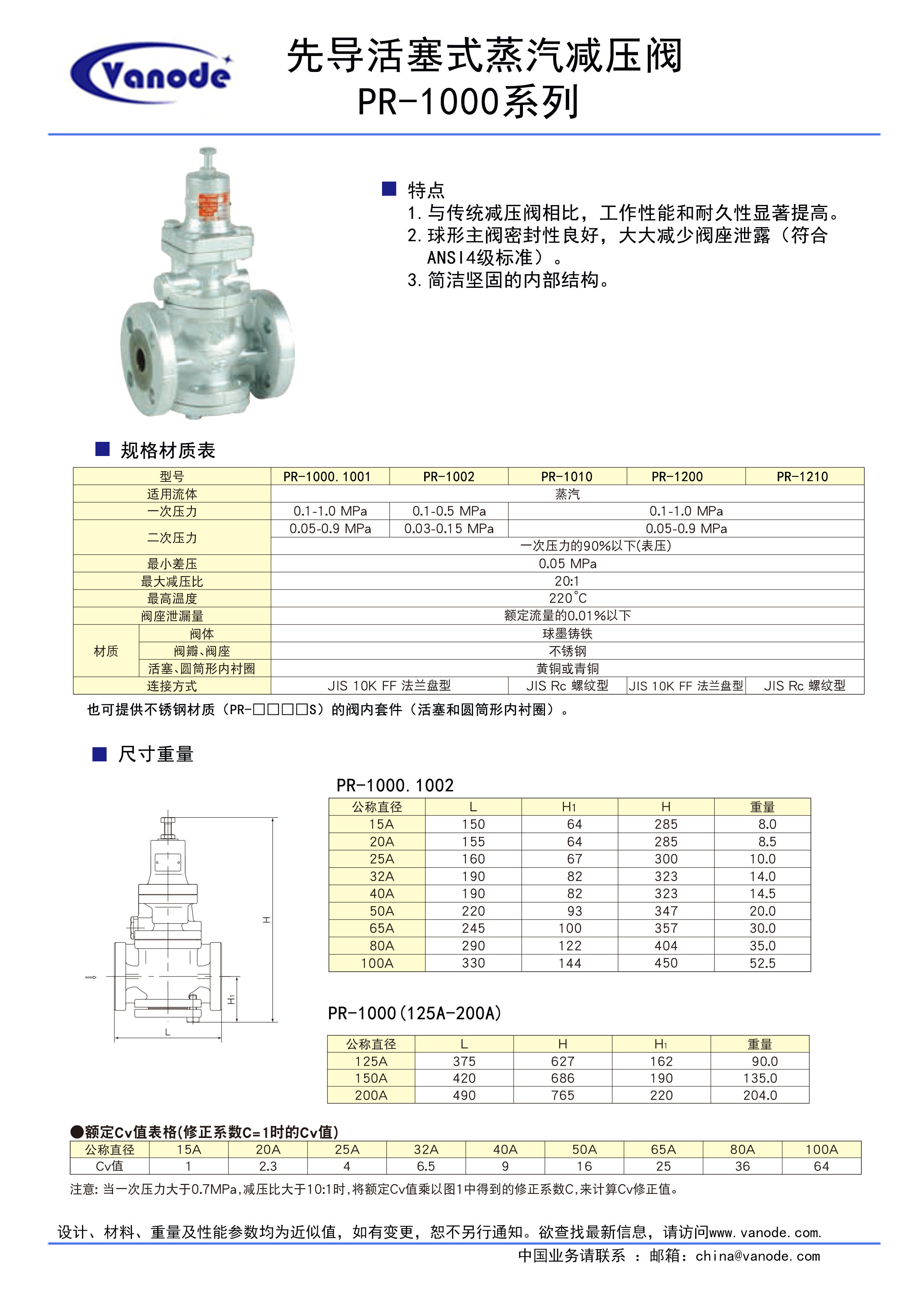 PR-1000先导活塞式蒸汽减压阀(图1)