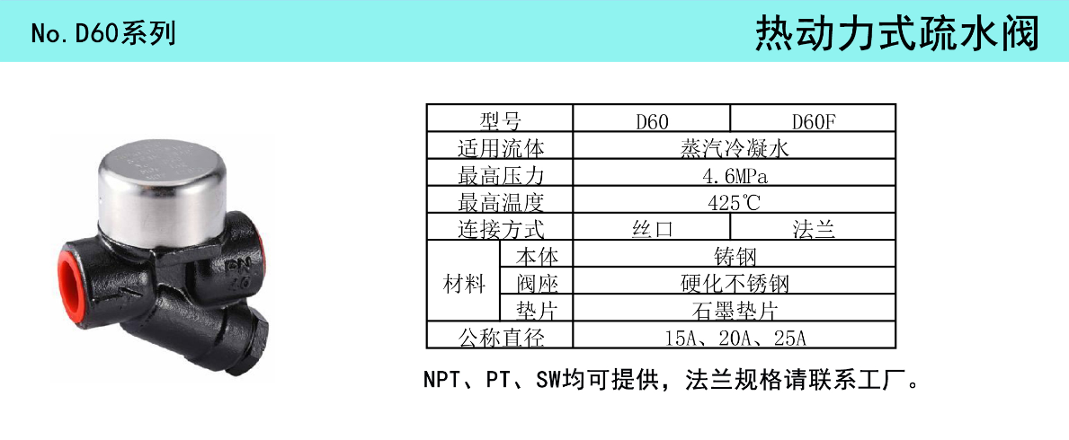 D60系列热动力式疏水阀(图1)